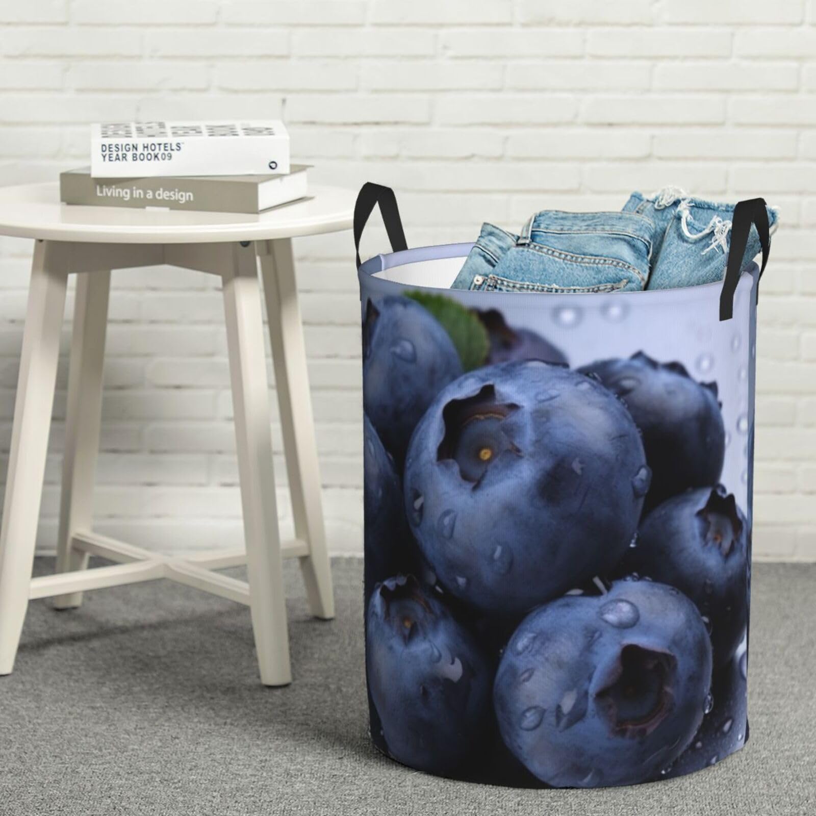 Panier à linge Blueberry M, grand bac à linge pliable et autoportant