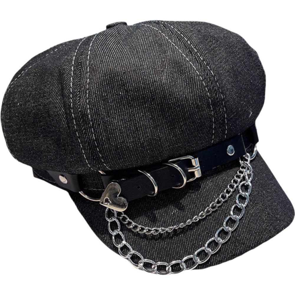 Luxylei Women's As Shown Harajuku Gothic Lolita Beret Hat Cap Y2k Girl Punk Handmade Witchy Fashion Decorative Sun Hats Witch Hat