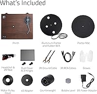 Vista 9 de Fluance - Tocadiscos RT83 de referencia para discos de vinilo de alta fidelidad con cartucho Ortofon 2M Rojo, motor de control de velocidad, base