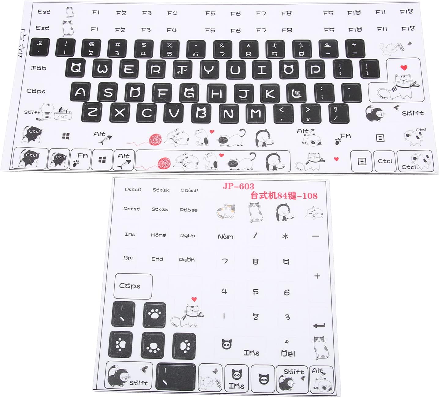 Universal Desktop Computer Keyboard Sticker for 84 to 108 Key Keyboard