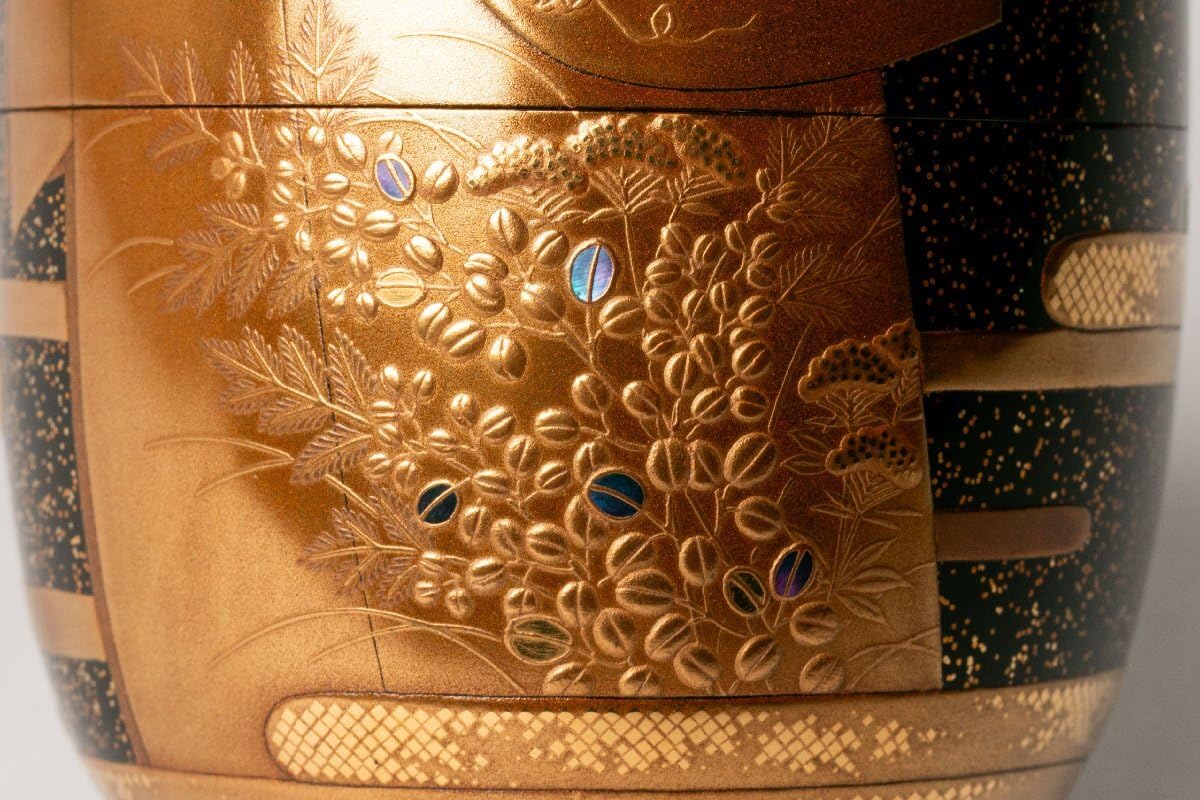 Amazon.co.jp: MG匠『西村松逸』秀逸作 内梨地誰袖蒔絵棗 共箱 本物