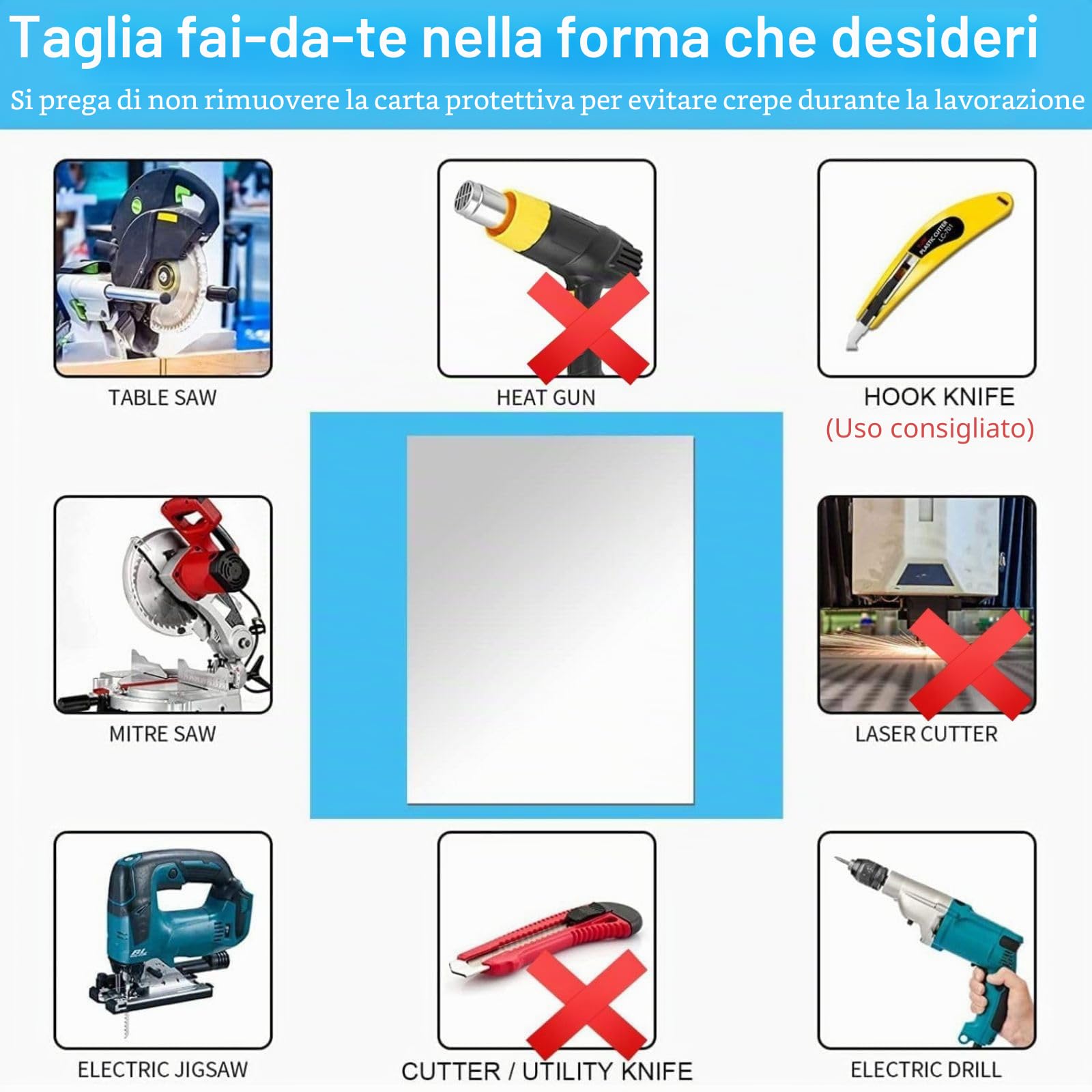 TSKDKIT 4 Pezzi Specchio Adesivo da Parete 29 X 21cm Non in Vetro per Armadio, Muro - Acrilico Adesivo per Decorazioni Murali Casa