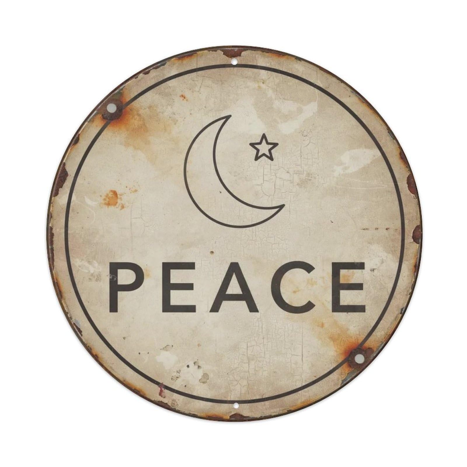 Peace Nordic Minimalist Metal Tin Sign Plaque