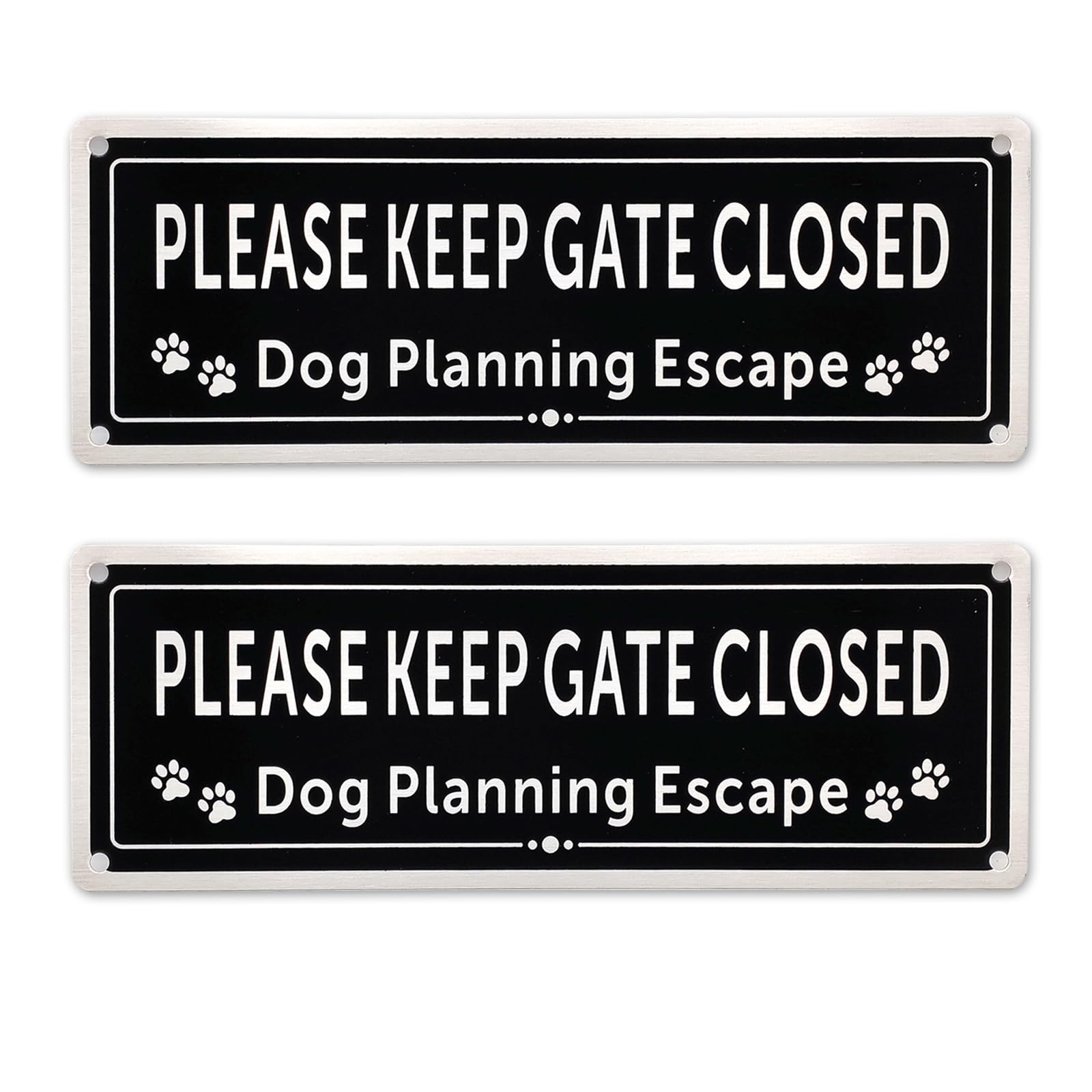 Please Close the Gate Sign Dog, 9.8 x 3.5 Inches Dog Signs for Gates Self Adhesive Close the Gate Dogs Sign for Outside 2 Pcs