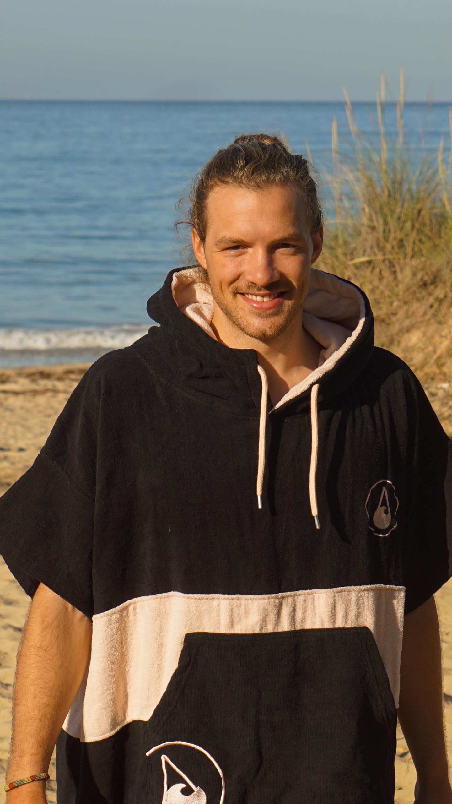 WAVE HAWAII Poncho Surf Algodón para Estaturas de 155 – 185 cm, para Natación, Playa y Toalla de Baño, Poncho de Ducha para Mujer, Hombre y Adultos (Barravento)
