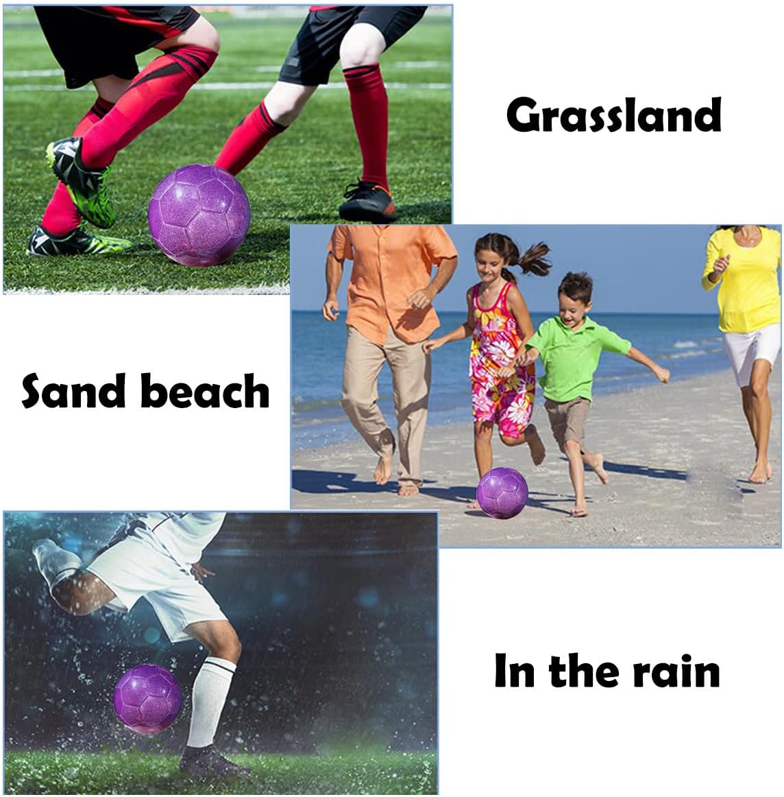 Soccer Ball Shiny Gift Size 3 4 5 Practice Training Come with Pump and Needle