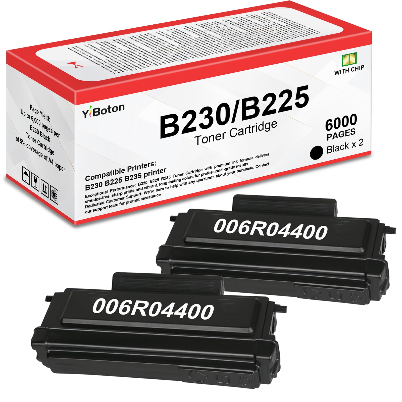 B230 B225 B235 Black High Capacity Toner Cartridge 2-Pack | Replacement for Xerox 006R04400 006R04401 Compatible for Xerox B225 B230 B235 Printer,2-Pack Black Toner Cartridge