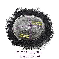 Vista 5 de Tupé rizado afro para hombres negros Full Poly African American Hair Curl Systems inyectado PU Coily Hairpiece reemplazo piel unidades de cabello 1#