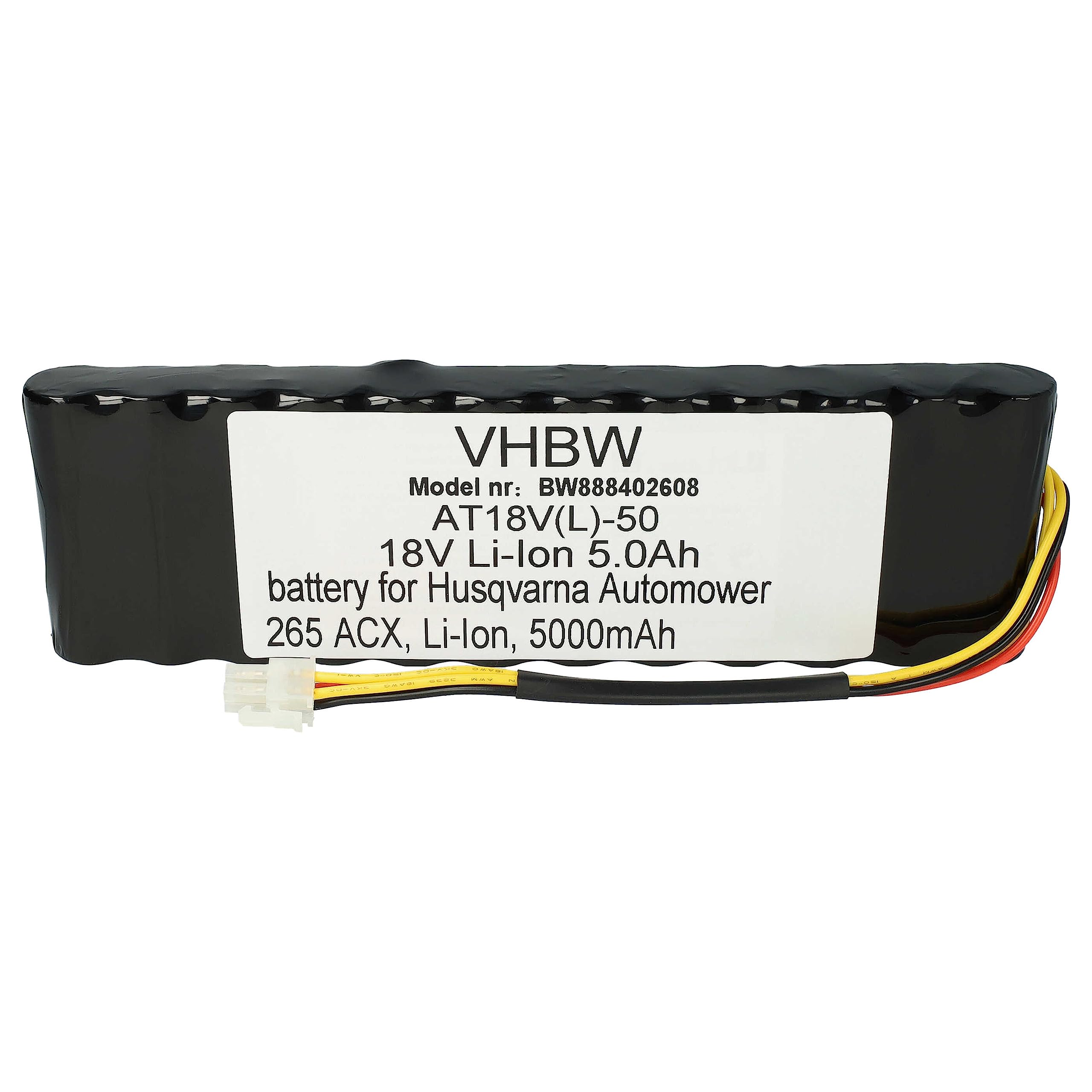 vhbw Batería Compatible con Husqvarna Automower 265 ACX 2014, 265 ACX 2013, 265 ACX 2012, 265 ACX Robot cortacésped cortacésped 5000mAh 18V Li-Ion