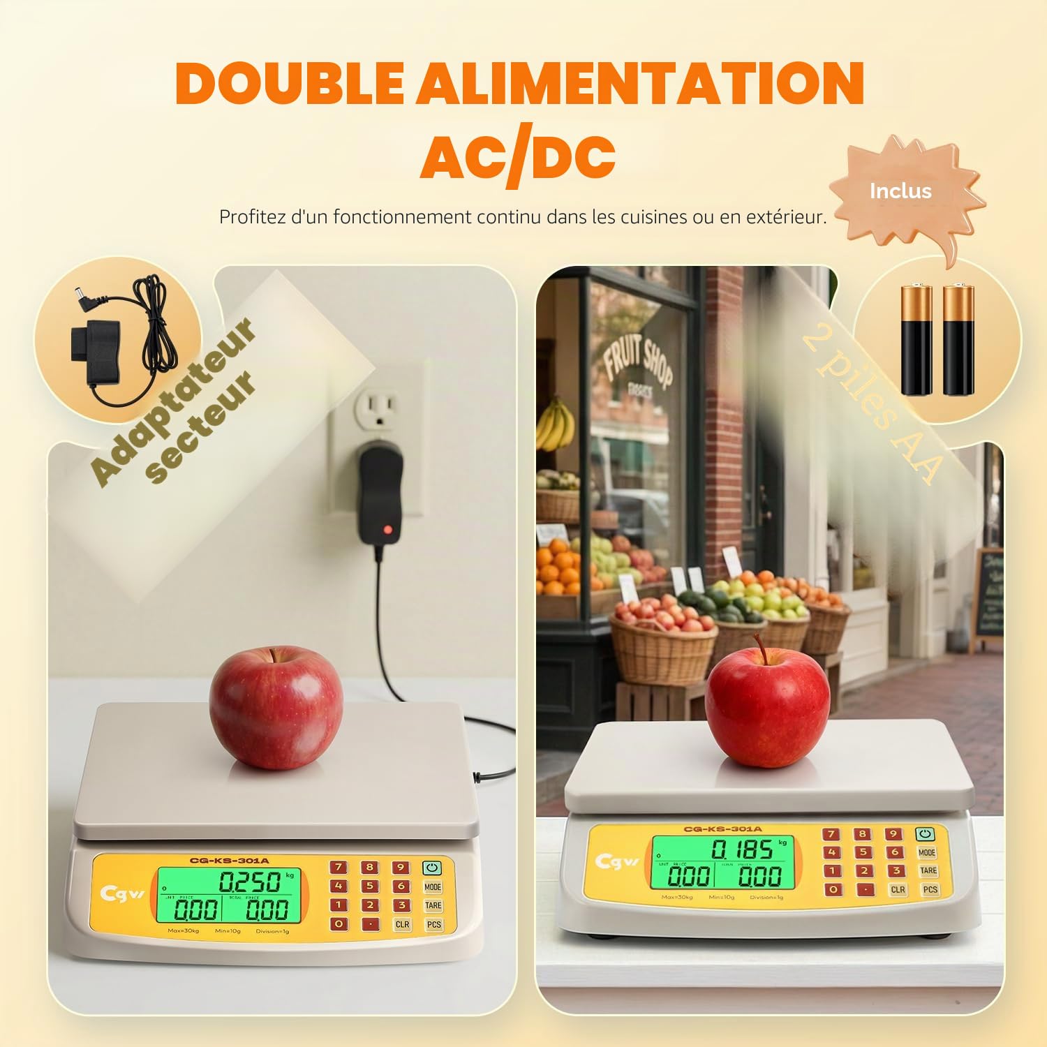 CGOLDENWALL 30kg/1g Balance Cuisine Numérique - KG/LB/OZ, Comptage & Tare