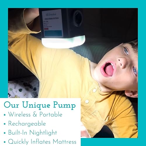 Miniatura 2 de Little Sleepy Head - Cama inflable de viaje para niños pequeños, bomba inalámbrica integrada, colchón de aire perfecto para niños