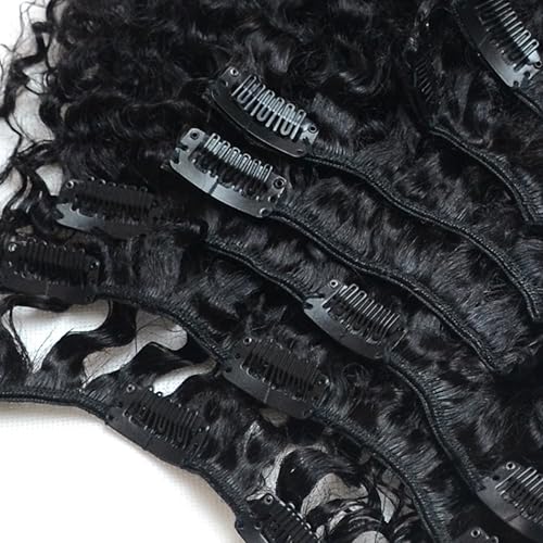 Miniatura 3 de Luwigs Afro rizado 3B 3C extensiones de pelo rizado para mujeres negras reales brasileñas virginal pelo humano clip en color natural 7 unidsset 16