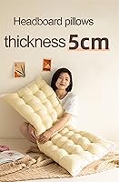 Vista 3 de Cabecero de Cama Almohada Tapizada Montada en Pared para Dormitorio Cama Grande Almohada de Cabecera con Respaldo y Soporte de Posicionamiento