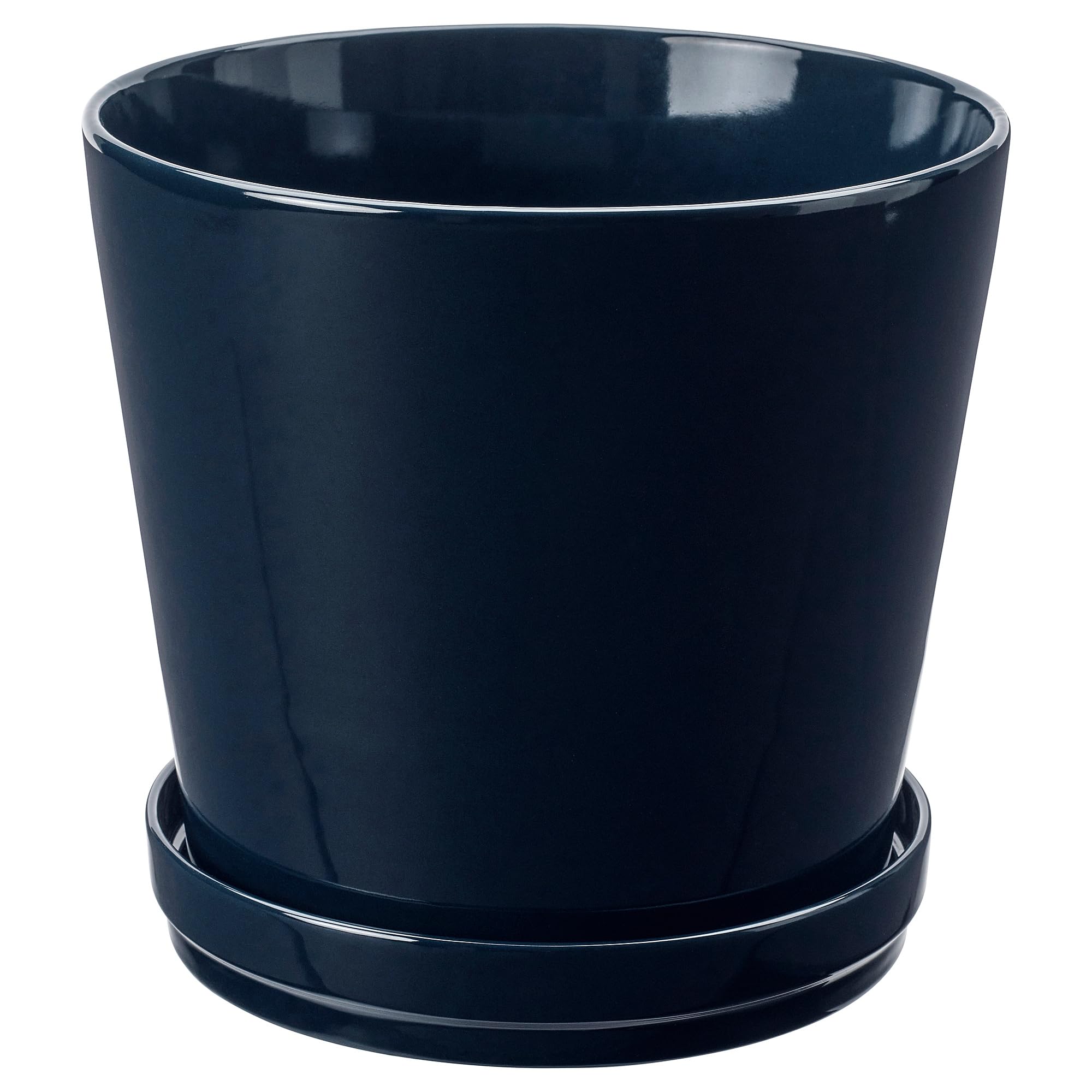 Pot de fleurs avec soucoupe ProTuning KLOTLÖNN noir 24 cm résistant pour jardin