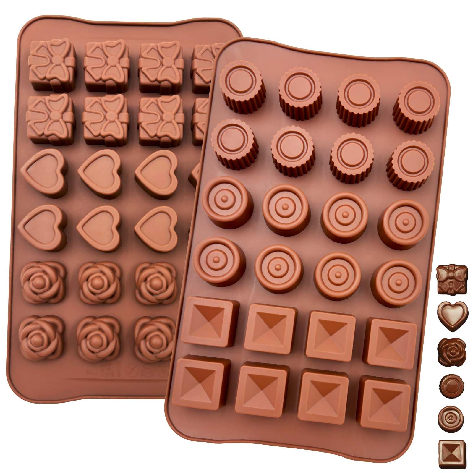 Accessoires Pâtisserie DIY Lot De 2 Moules à Barres Chocolat En Silicone + 100 Sacs - Pour Chocolat, Bonbons, Cire - 6 Cavités, Résistant Chaud/froid Silicone Alimentaire Sans BPA