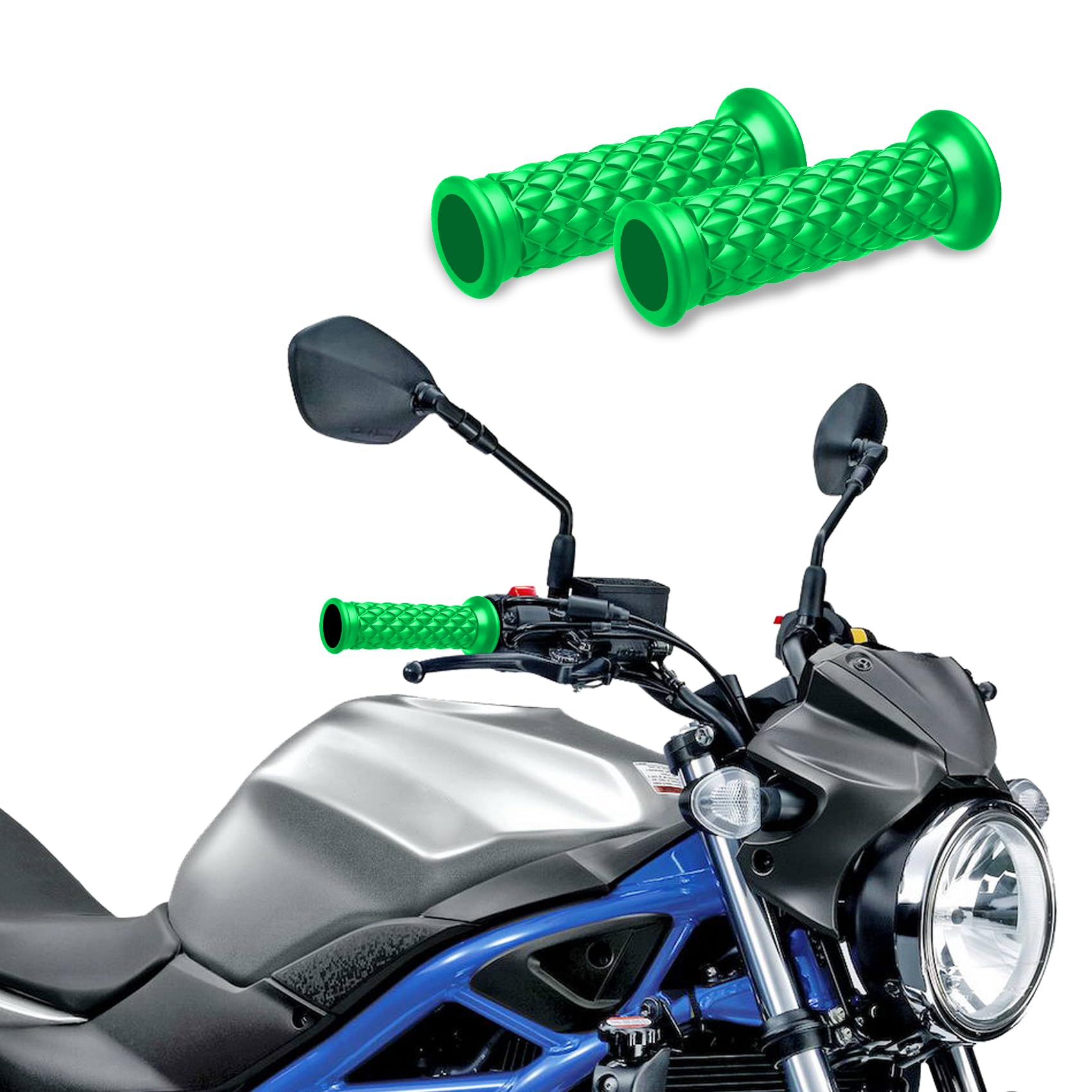HAOBO2Pcs Motorcycle Handlebar Grips, 7/8" 22mm 24mm Motorcycle Comfort Hand Handlebar Grip Thruster Grip, Non Slip Rubber Hand Handle Grips Dirt Bike Parts Universal for Motorcycle, Bike