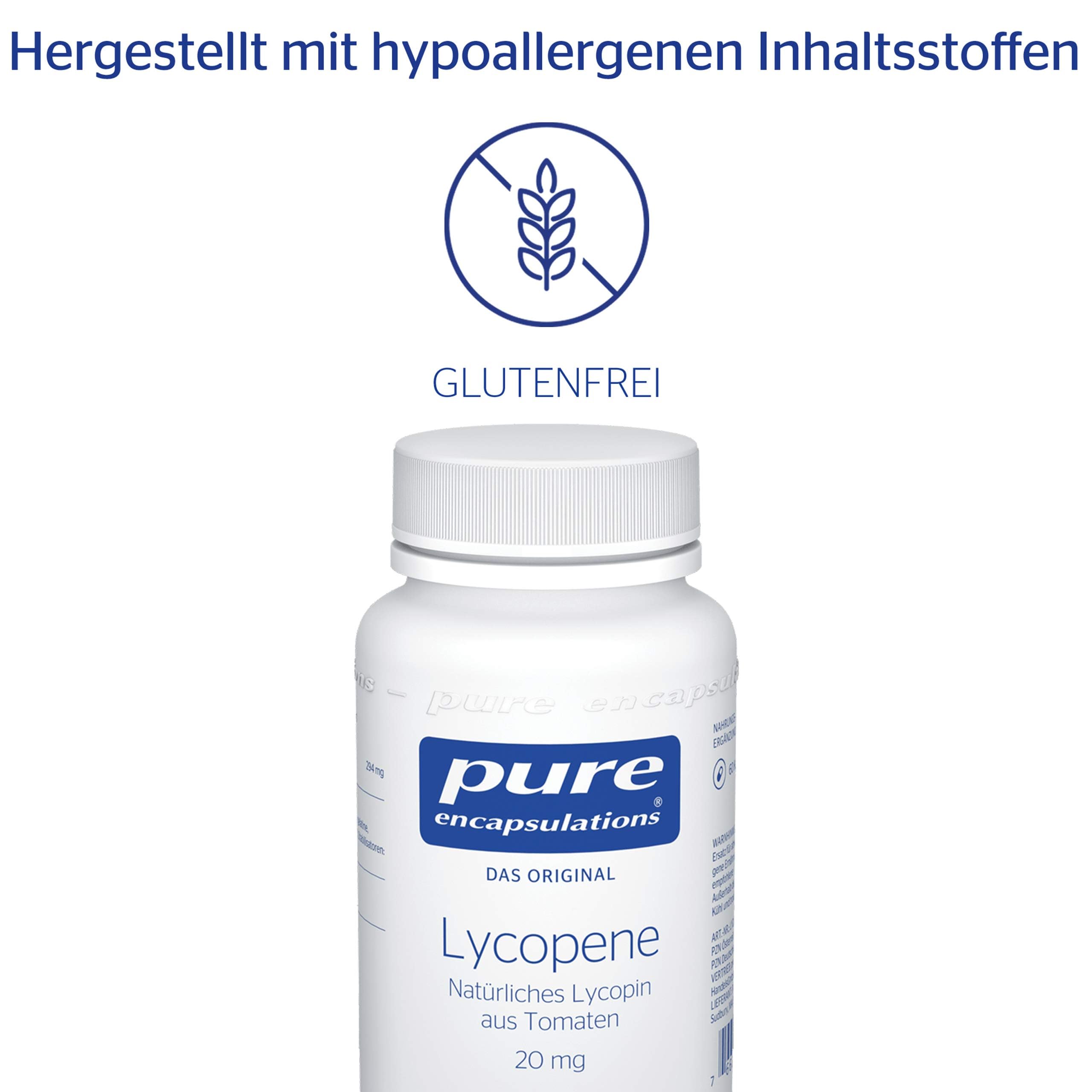 Pure Encapsulations - Lycopene 20 mg - Natürliches Carotinoid aus Tomaten - Unterstützung von verschiedenen Organen - 60 Kapseln