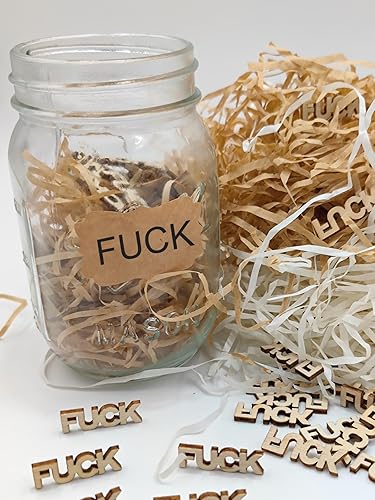 Miniatura 6 de Fu*ks - Letra recortada de madera, 100 unidades, diseño de mal estado de ánimo, día de cumpleaños, vacaciones, regalo para amigos, regalo divertido,