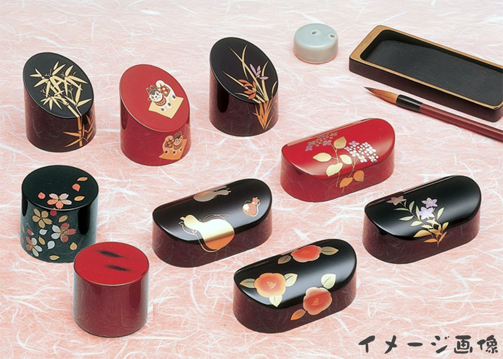 Amazon.co.jp: 紀州塗り 長手文鎮 黒 桜 : 文房具・オフィス用品