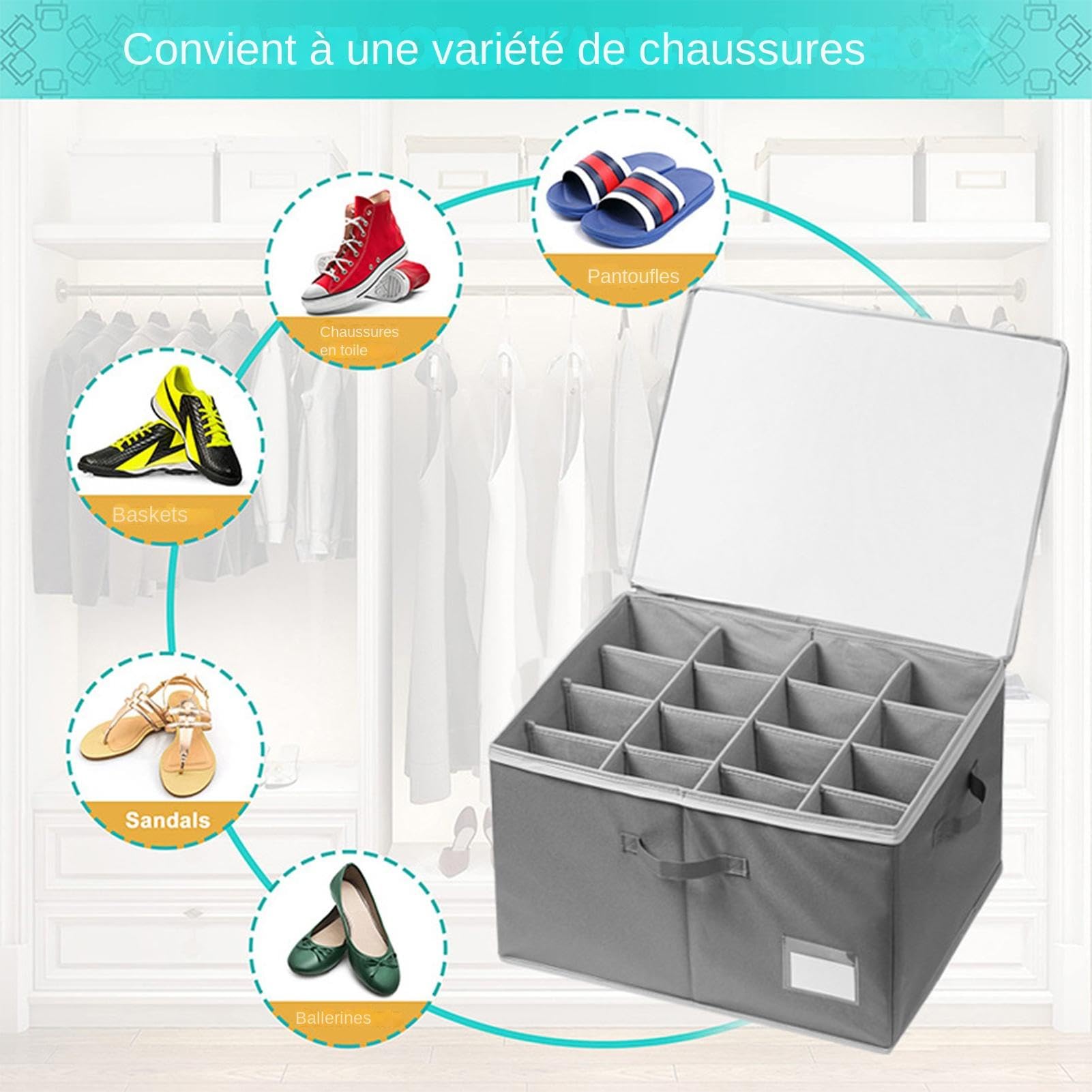 Conservazione del | Scarpiera | Scarpiera | Scarpiera pieghevole | regolabile, soluzione per riporre scarpe, contenitori con coperchio trasparente, organizzatore