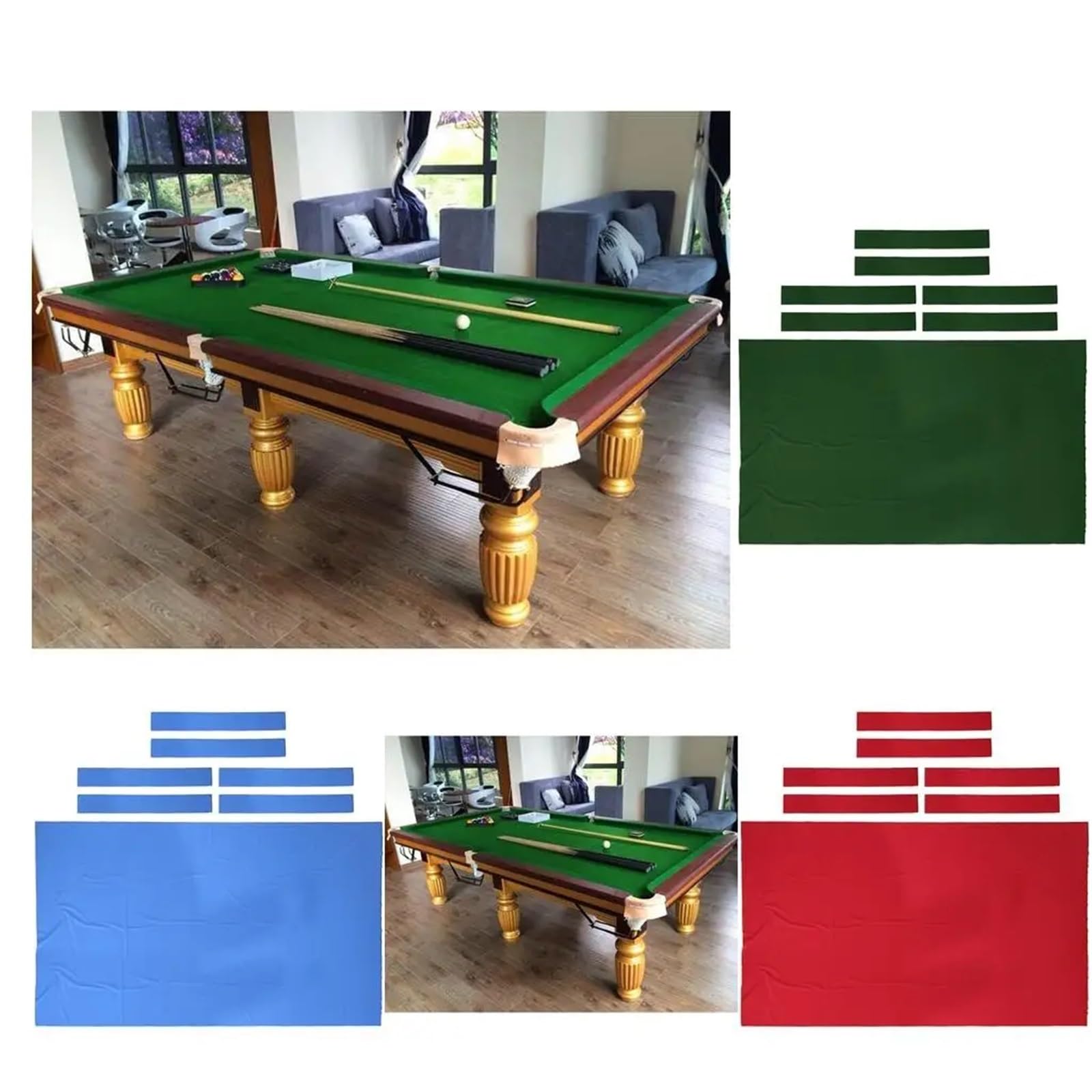 9' Professionelles Billardtischtuch, Mattenzubehör for Snooker für Bar, Clubs, Hotels