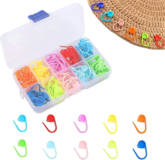 ACONDE Stitch Markers - 10 Kleuren Vergrendelende Steken voor Breipatronen, Sjaals