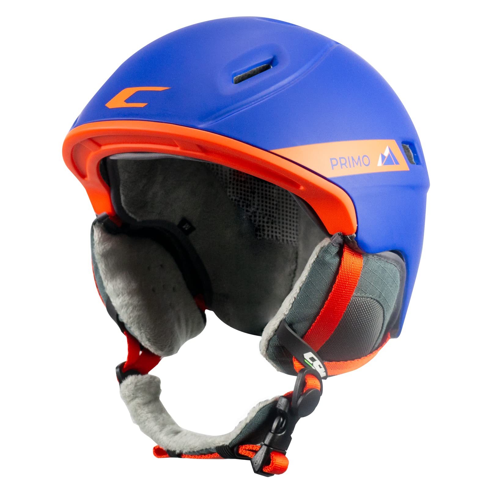CGM Primo, Casque de Ski Mixte Adulte, Bleu Orange Mat, M (54-58cm)