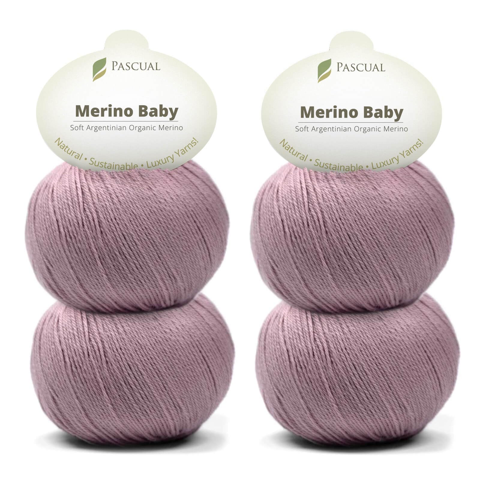 PASCUALI Merino Baby|Strickwolle aus 100% Schurwolle aus Merino, Merinowolle zum Stricken und Häkeln, SET: 4 Knäuel - 200 g, Farbe: Rosenquarz 311