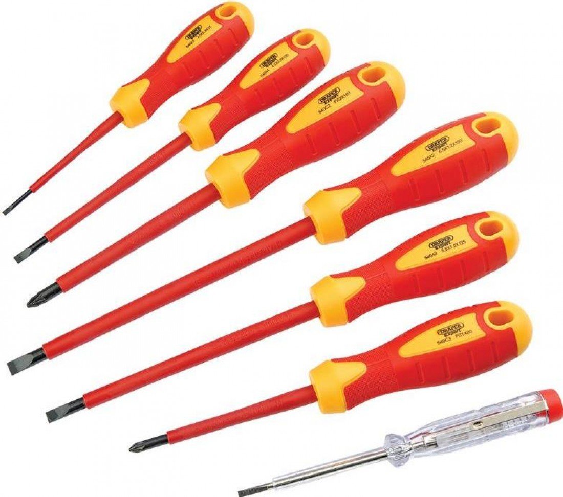 Draper 07496 Insulated Screwdrivers, Set of 7, Blue