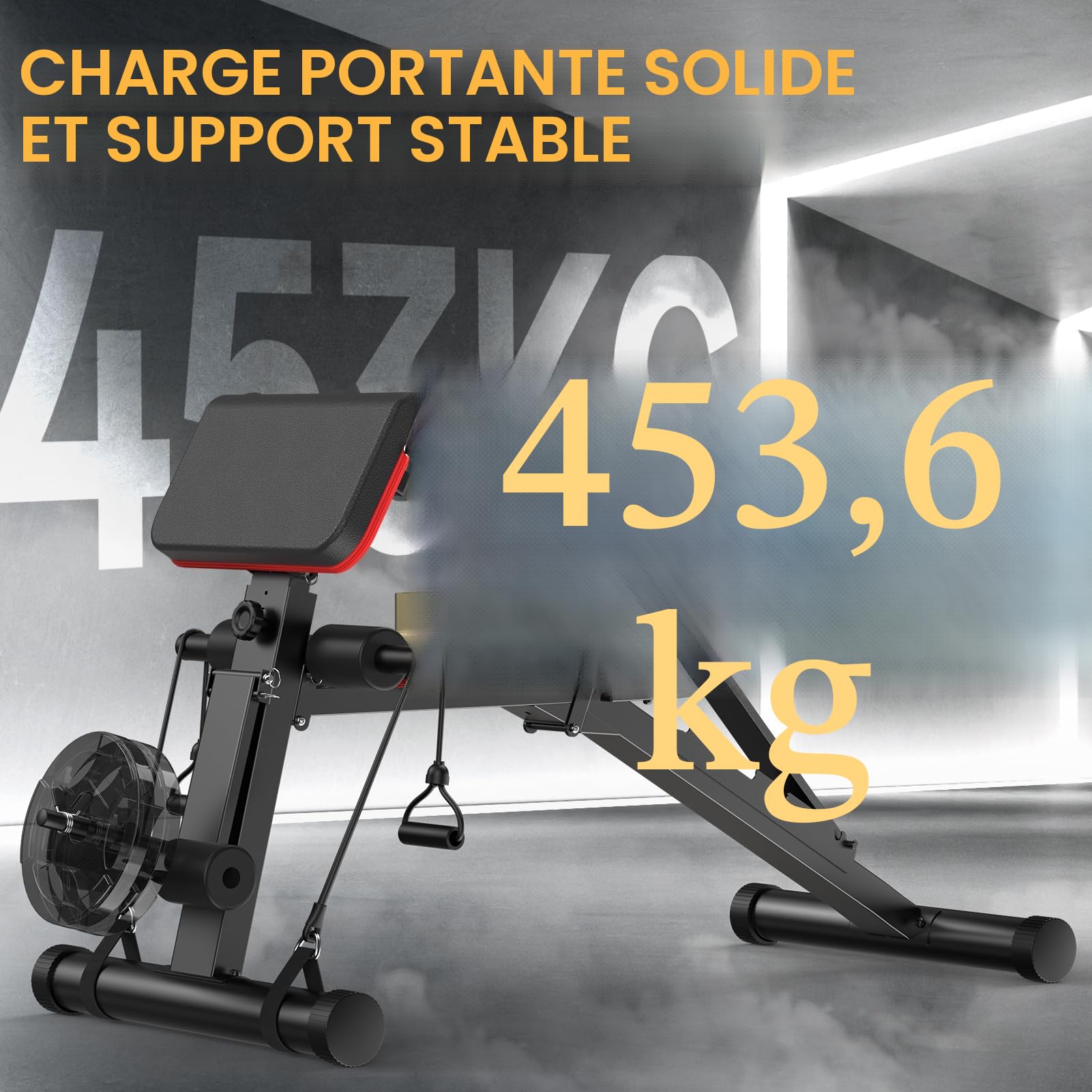 JOROTO Banc de musculation réglable pour salle de sport à domicile, capacité de 453,6 kg, banc d'entraînement pliable incliné avec extension des jambes et extension du dos, banc de musculation pour