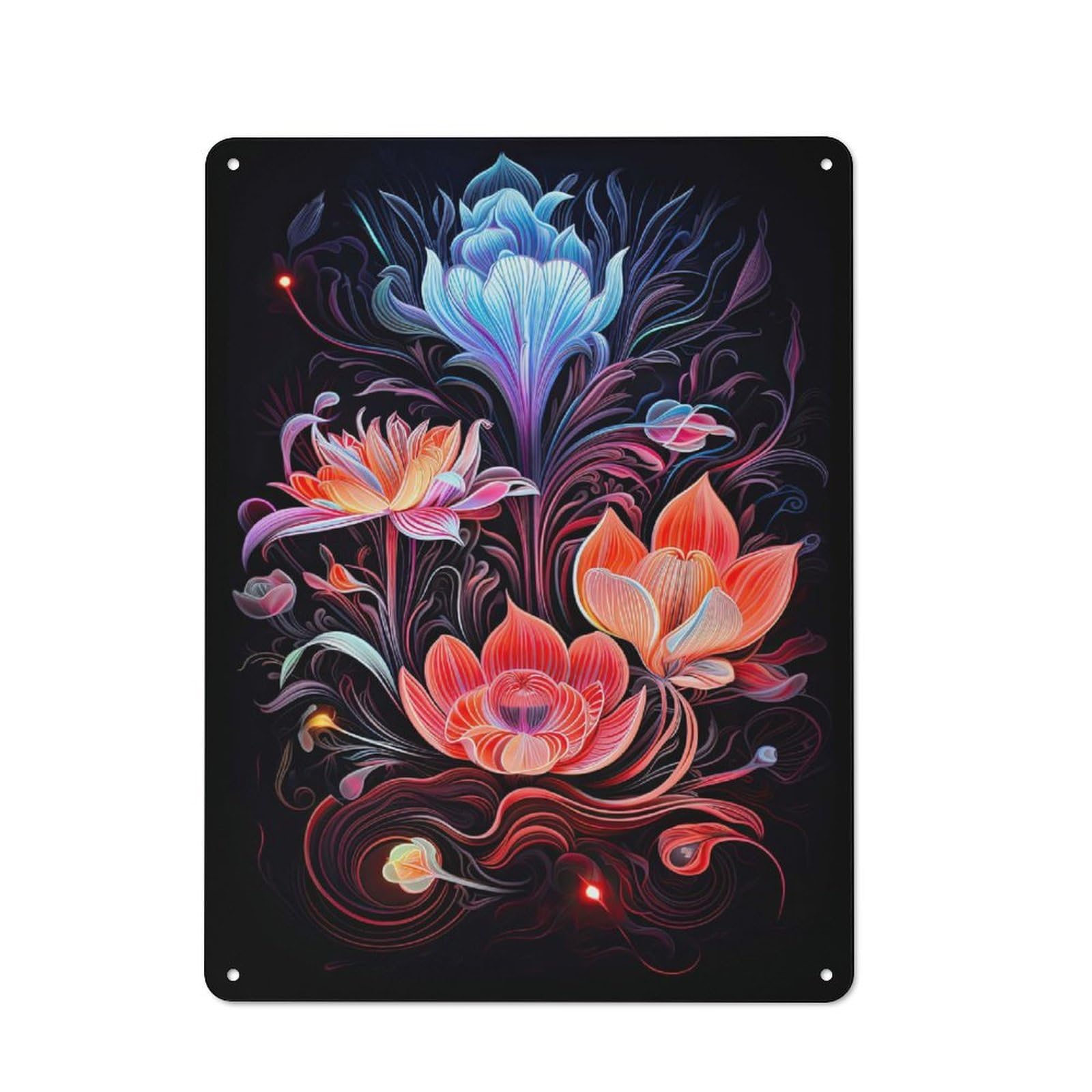 Junmoney Neon Viii Tin Wall Plaque 40X30cm With For Man Cave Or Games Room, A New Home Present For Leisure-Room Decor Enthusiasts