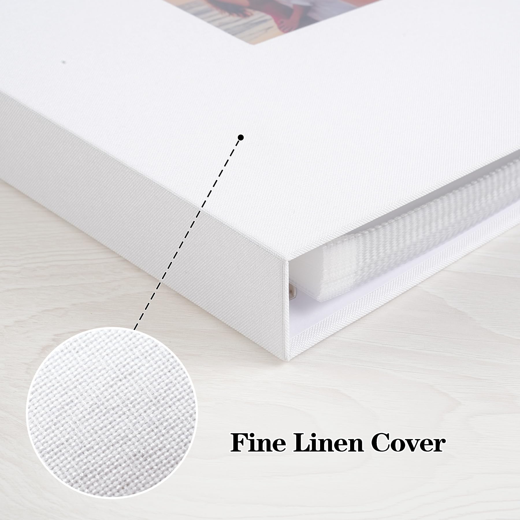 Mublalbum Album fotografico fai da te, 21 x 28 cm, 40 pezzi, 80 pagine, copertina in lino, copertina in lino, per bambini, matrimoni, viaggi, progetti fai da te (bianco)