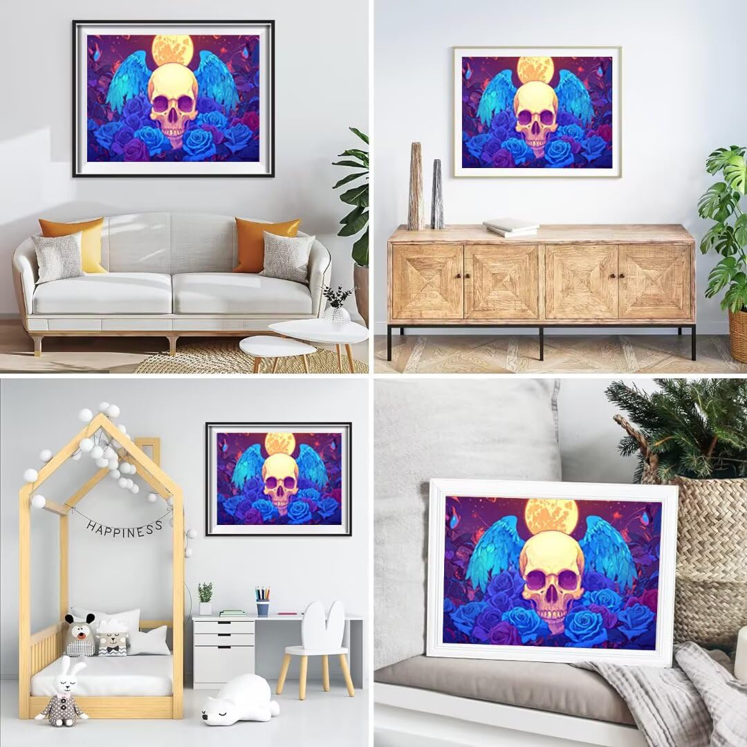 Générique 5D Flower Painting Diament Malarstwo Zestaw, DIY Diamentowe Czaszki Pełne zestawy, Diamentowe zestawy artystyczne dla dorosłych Początkujących, Square Diamond Rhinestone Ścieg krzyżykowy