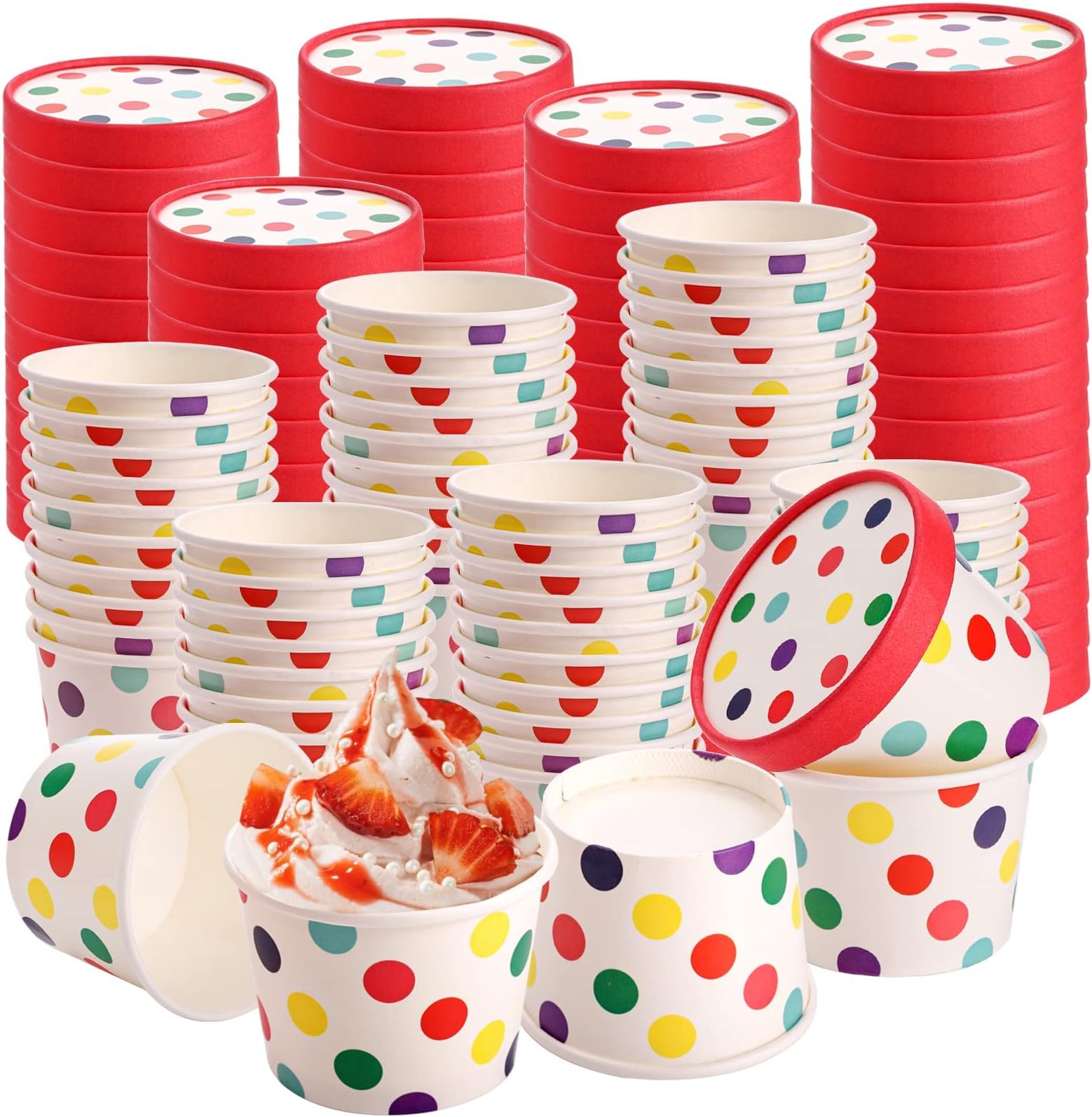 Amazon.com: Dicunoy 60 Pack 8 oz Paper Ice Cream Cups with Lids