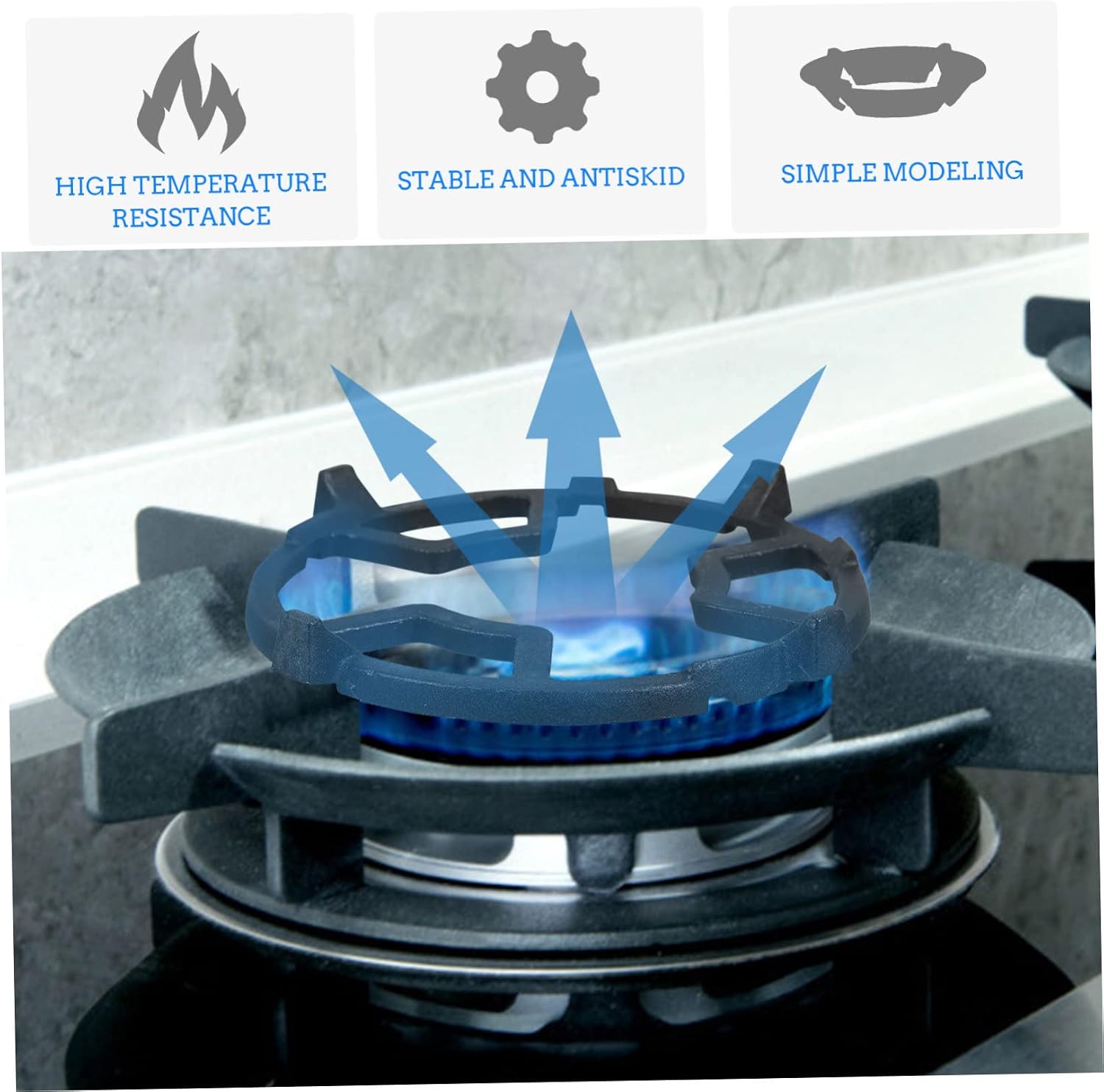 Cast Iron Wok Ring for Gas Stove Non-slip Kitchen Stove Bracket Heat Resistant and Stable Support for Wok Cooking Easy to Clean for Home Use