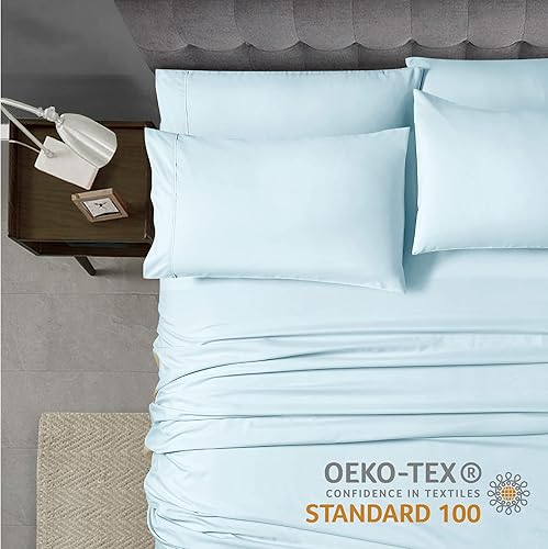 Miniatura 6 de Home Basics - Juego de sábanas de microfibra cepillada ultra suave de 6 piezas de 2.36 ozm, hipoalergénico, tamaño Queen, color menta