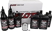 Vista 10 de Klotz Kit de cambio de aceite sintético 15W-60 de 5 cuartos de galón para motocicleta Indian PowerPlus