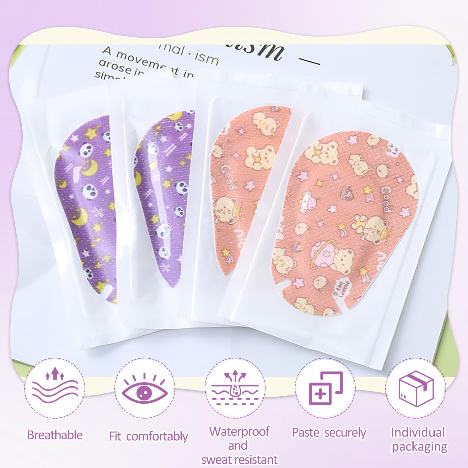 BendJoy® 44Pcs Eye Patch for Kids - Breathable Cotton Adhesive Eye Patches for Lazy Eye, Single Eye Mask for After Surgery Recovery, Non-Woven Fabric Eye Cover for Kids Vision Correction 1
