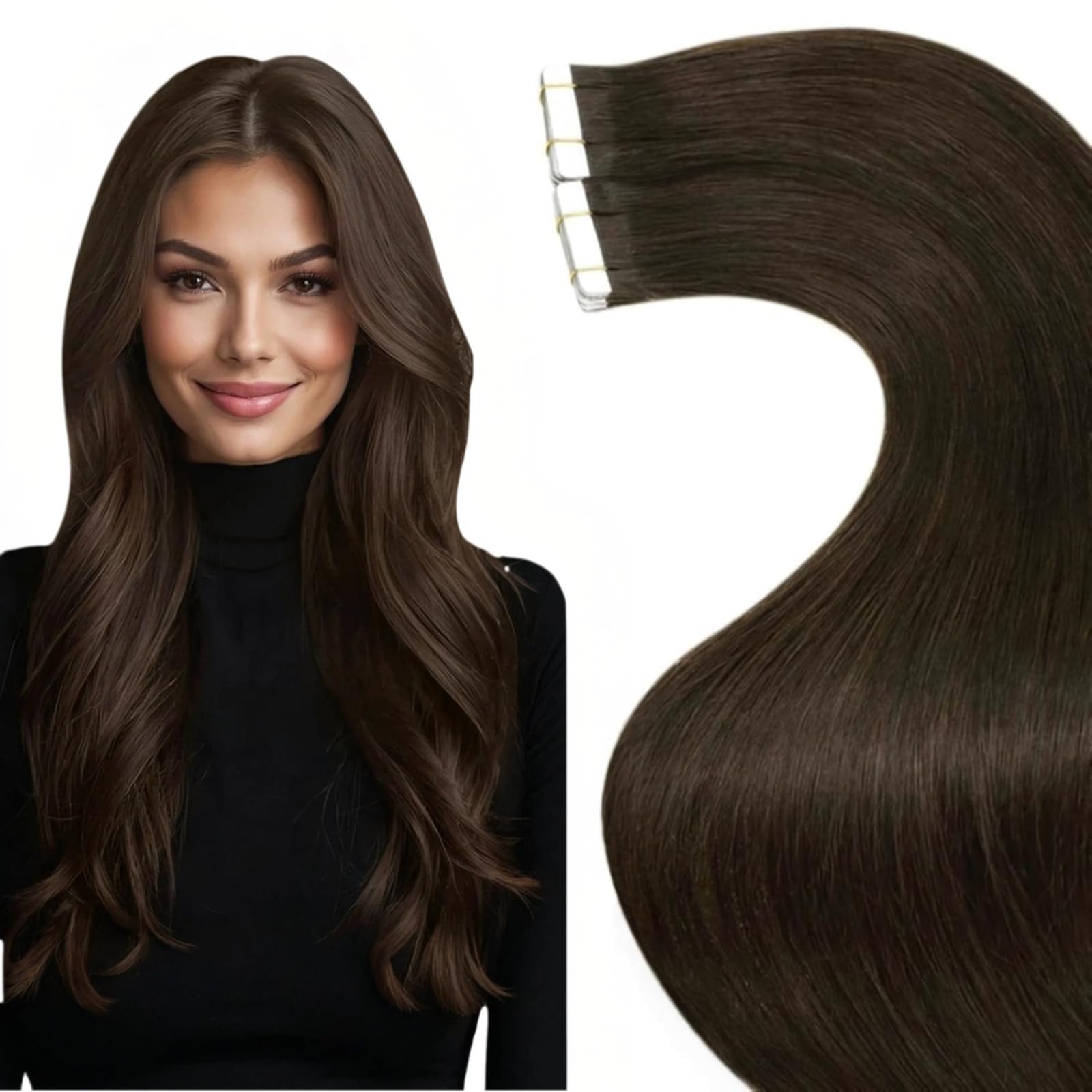 LaaVoo Tape in Extensions Echthaar Remy Haarverlängerung Echthaar Extensions Tapes