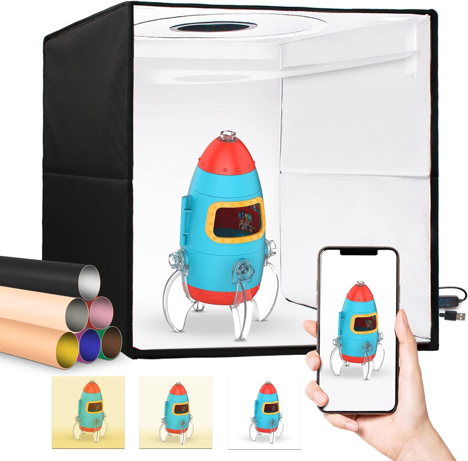 PULUZ Light Box Photography 40CM Photo Box 3 Color Temperature Portable