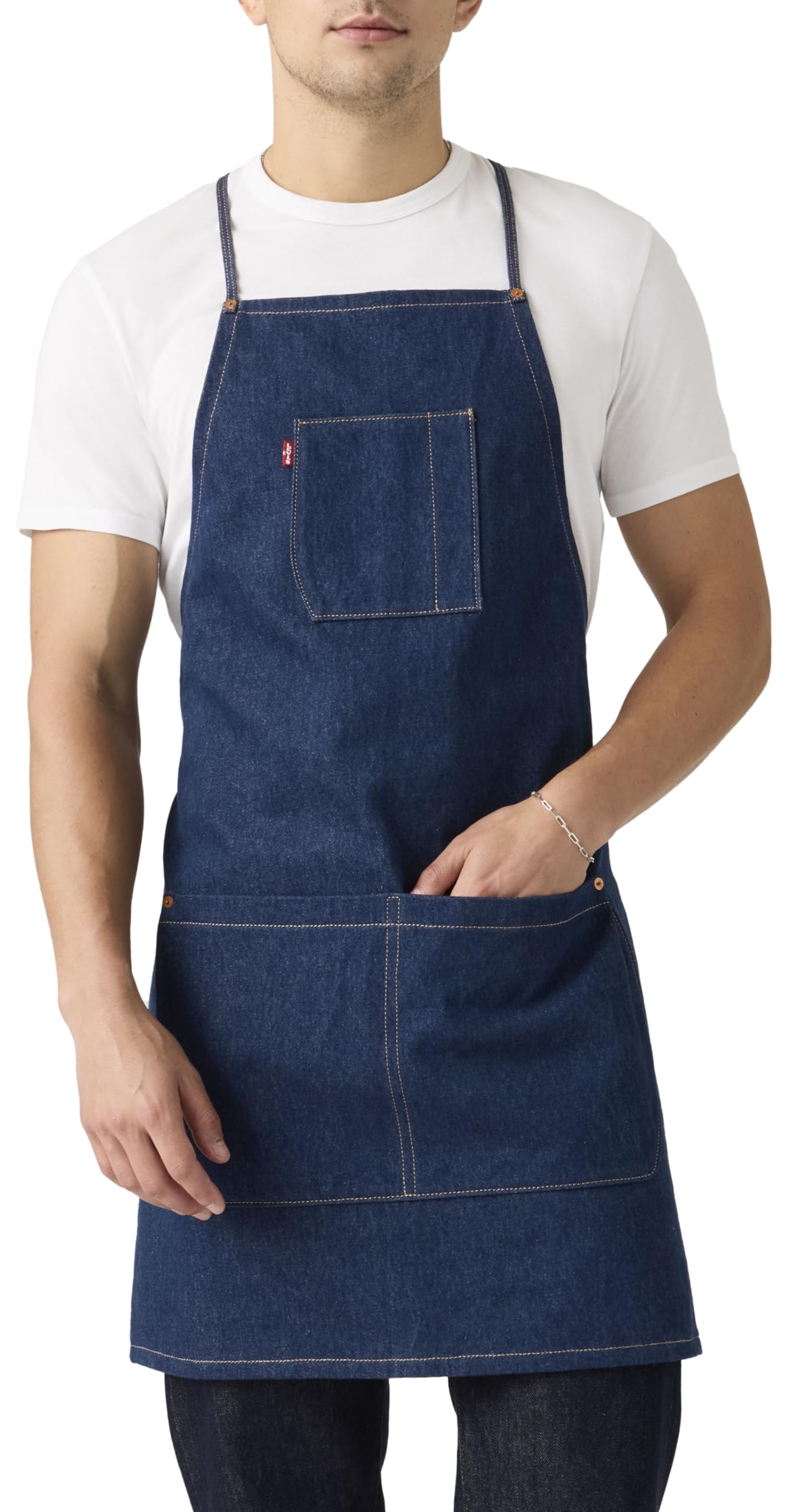 Levi's Red Tab Mainline Adjustable Denim Apron, Z9999 CNY Black Gold, One Size, Z9999 CNY BLACK GOLD, One Size