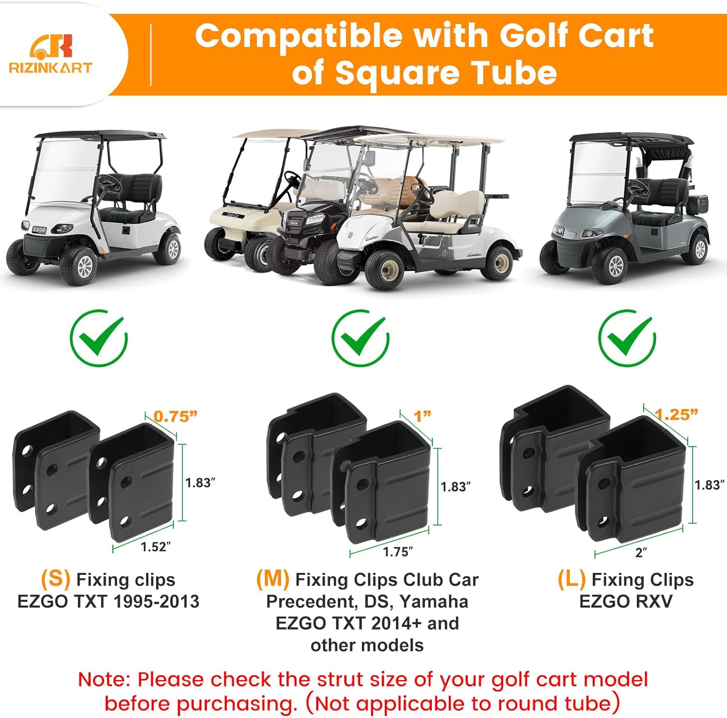 Golf Cart Mirrors Kit, 180 Degree Rotation Side Mirrors & Panoramic Convex Rear View Mirror Universal fit EZGO, Club Car, Yamaha,Shatterproof HD-Glass Mirrors Golf Cart Accessories