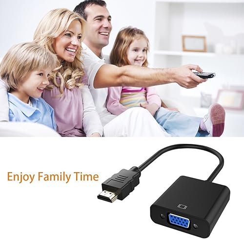 Vista 6 de Convertidor de adaptador de cable HDMI a VGA de 15 pines d Sub, HDMI dorado macho a VGA hembra Cable conector para computadora portátil Conectar al