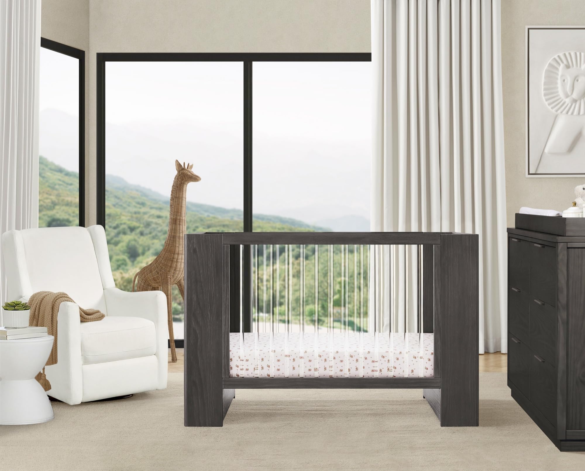 Delta Children Aerin 4-in-1 Convertible Crib - Greenguard Gold Certified, Rustic Grey