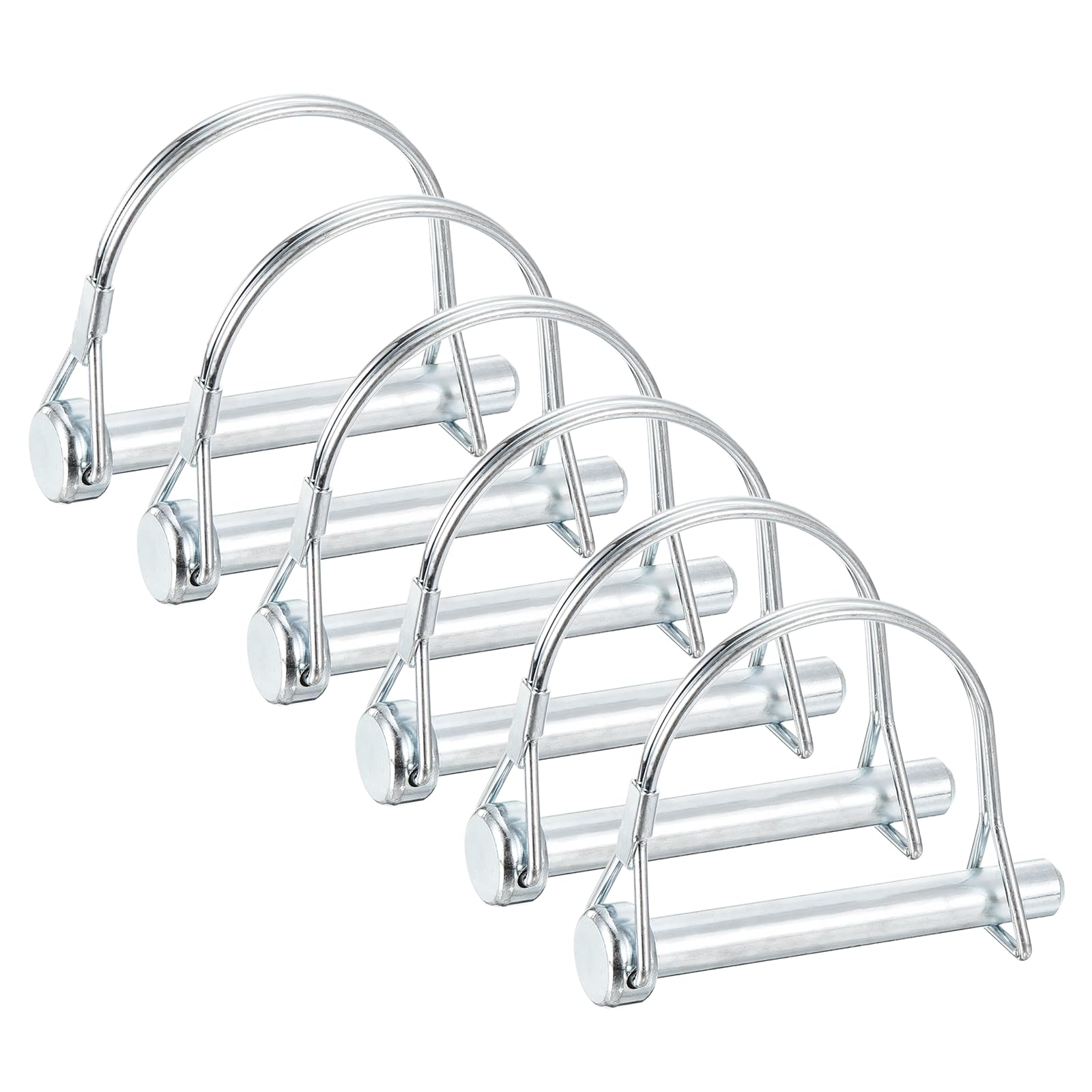 sourcing map M9.2 x 70mm Shaft Locking Pin - 6pcs Safety Shaft Wire Locking Trailer Coupler Pin, for Farm Trailers Towing Lawn Hitches Garden Tractor Kayak Boat