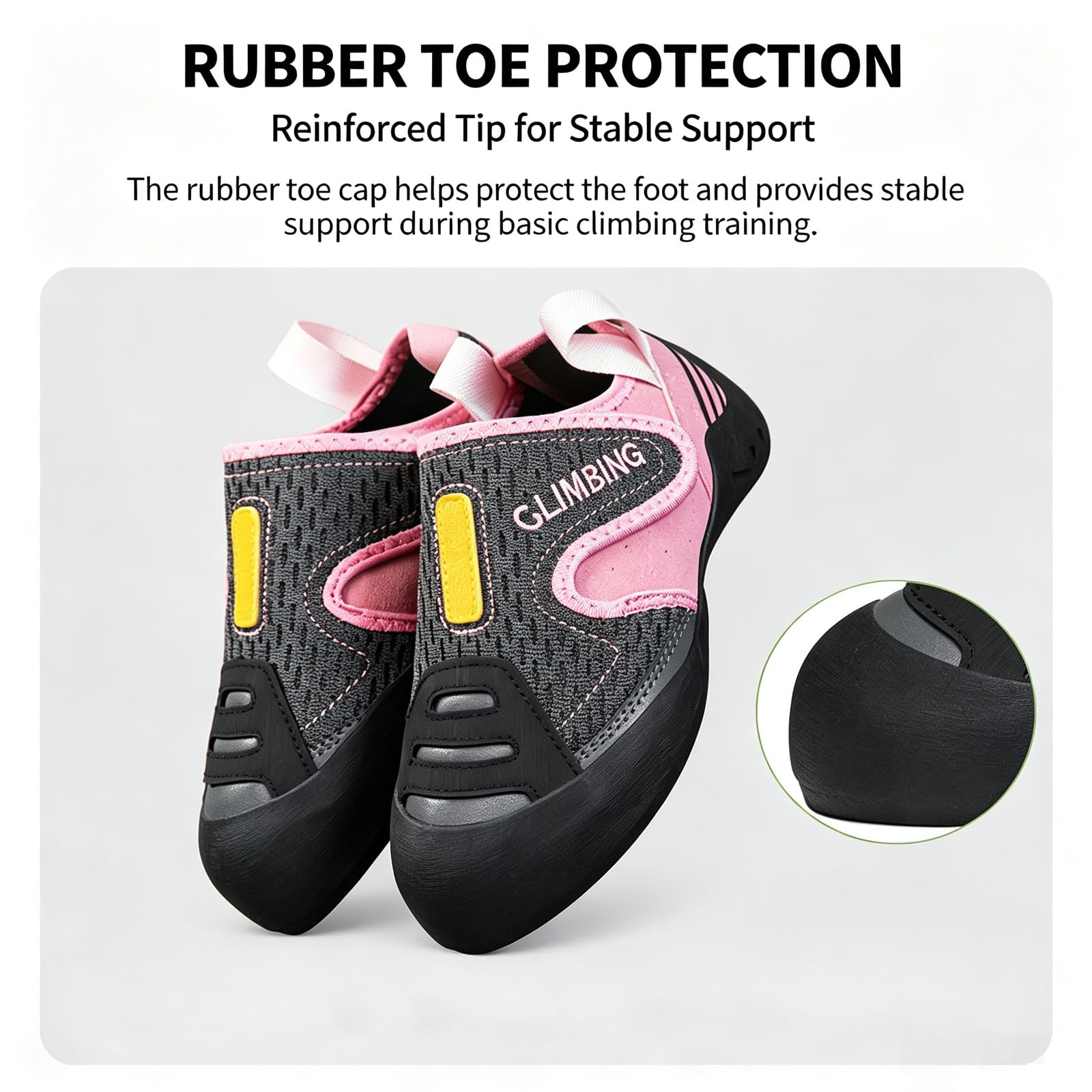 Zapatos de escalada Goma pegajosa Zapatillas Entrenamiento Boulder Modelo slip-on Refuerzo en la puntera Tallas: 32-44 Con cinta adhesiva FáCil De Poner Quitar para Gimnasio y Escalada