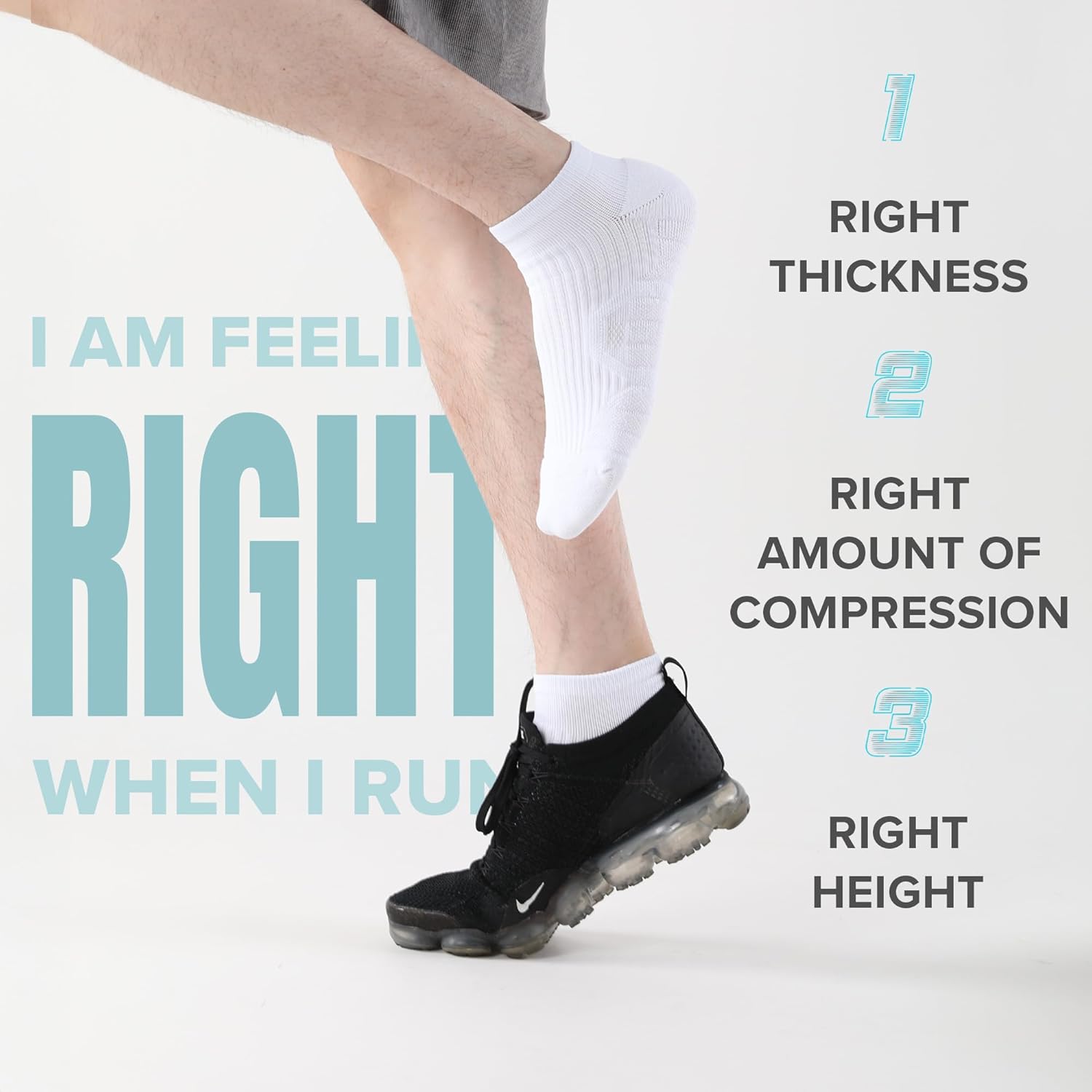 Tactia Athletic Running Ankle Socks Men Women, Cushioned Anti-Blister Coolmax Moisture Wicking Targeted Compression, 3 Pairs - Image 8