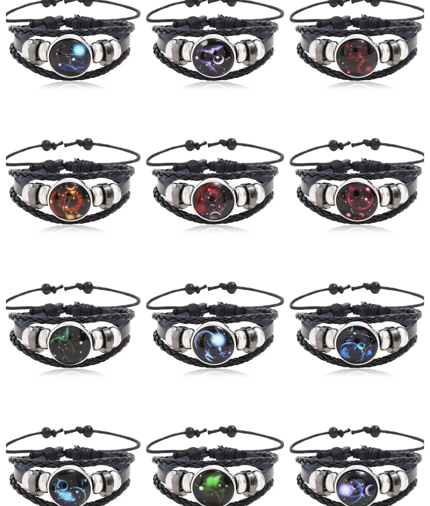 The Bold Collection Zodiac Sign Black Leather Bracelet-image-37