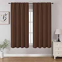 Vista 51 de CUCRAF - Cortinas opacas beige de 45 pulgadas, juego de 2 paneles con bolsillo para barra, cortinas para oscurecer dormitorios y sala de estar