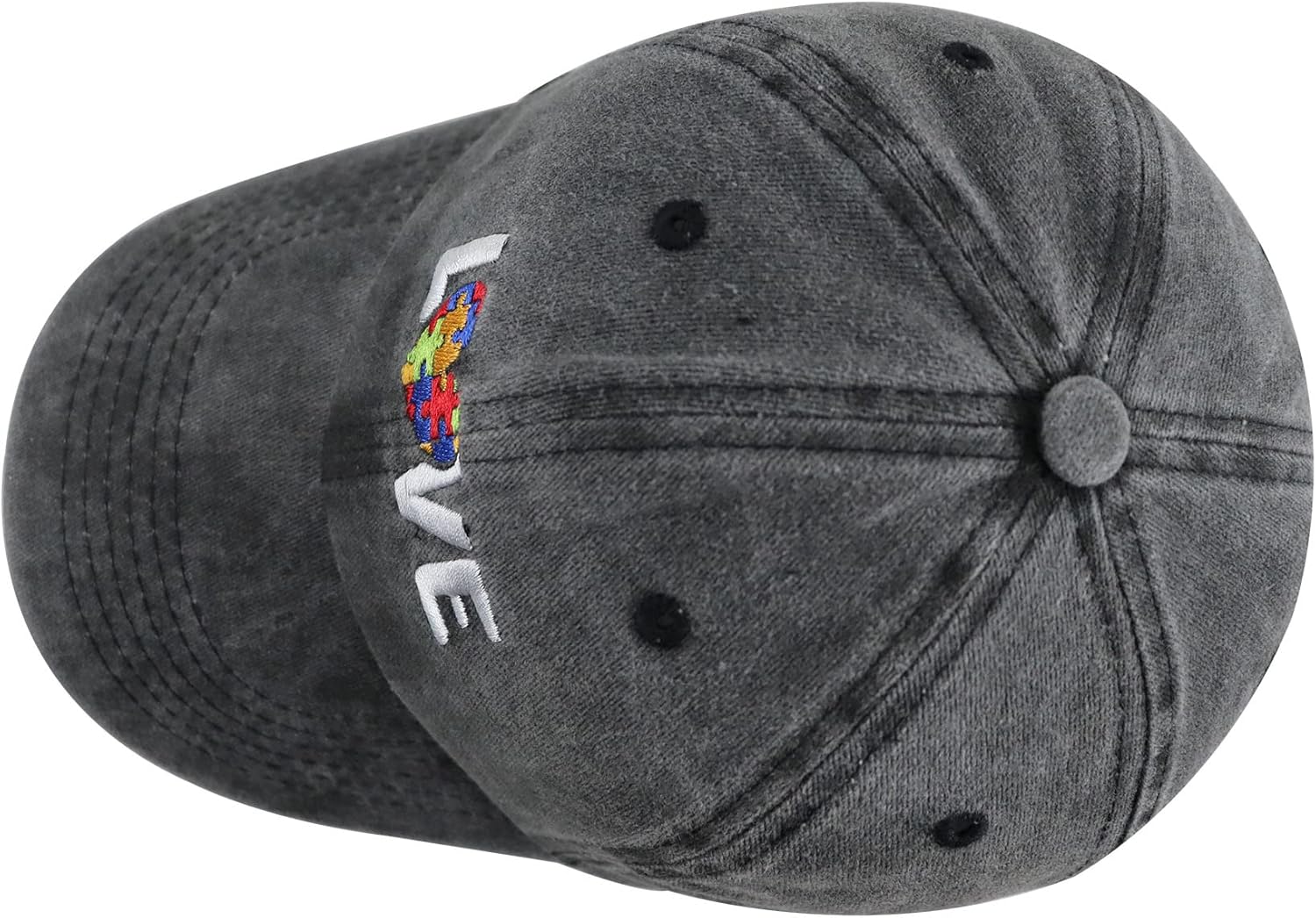 Proud Autism Mom Hat for Women, Adjustable Washed Cotton Embroidered Autistic Puzzle Piece Mama Baseball Cap - Image 5